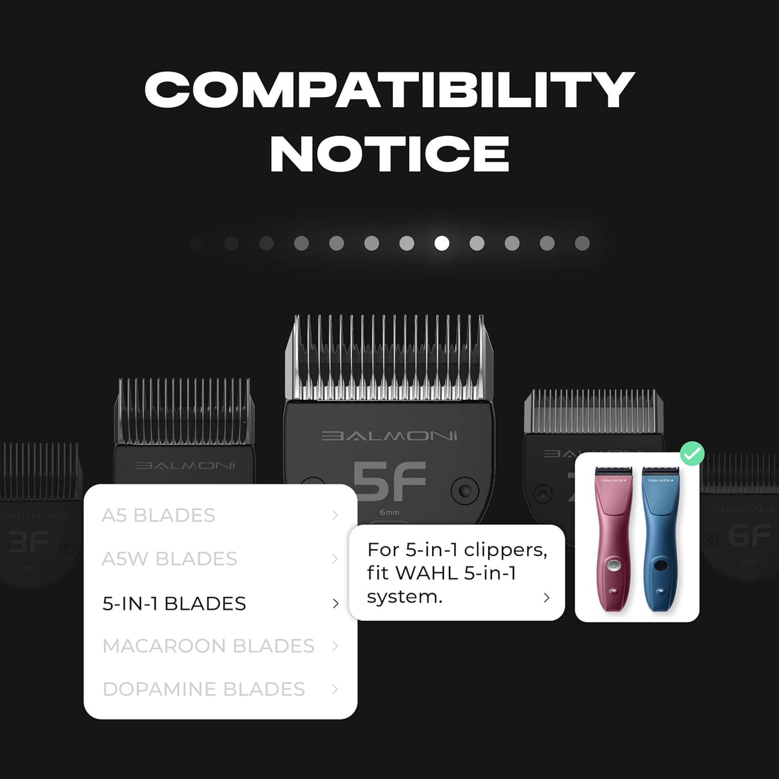 Professional Coarse + Fine 5-in-1 Clipper Blades for 580 Series