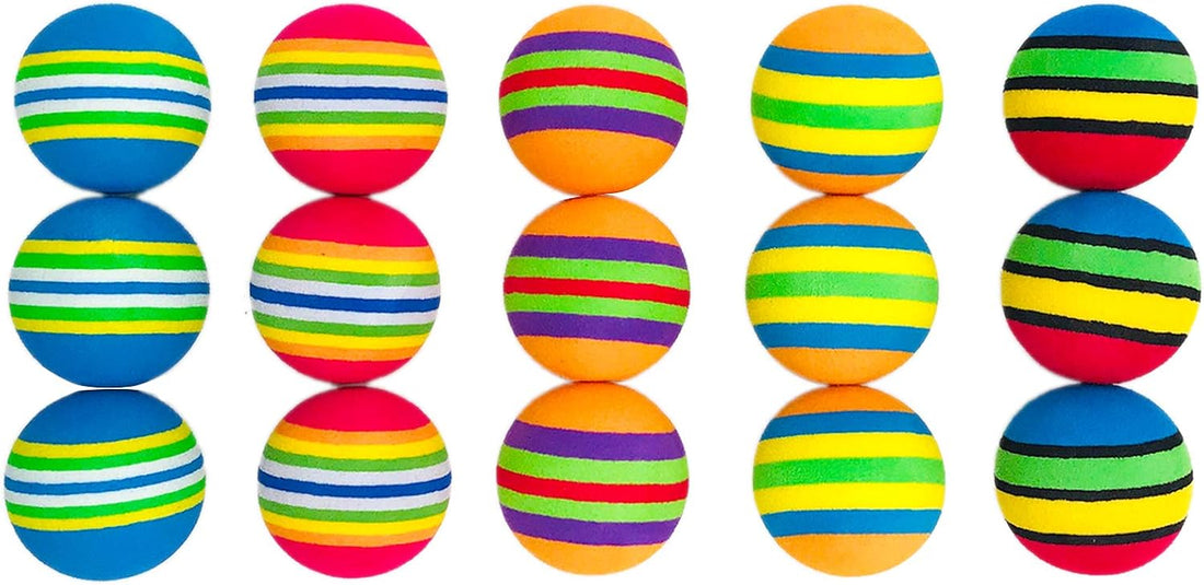 PET SHOW 15pcs 1.4" Interactive Cat Toy Balls for Indoor Cats