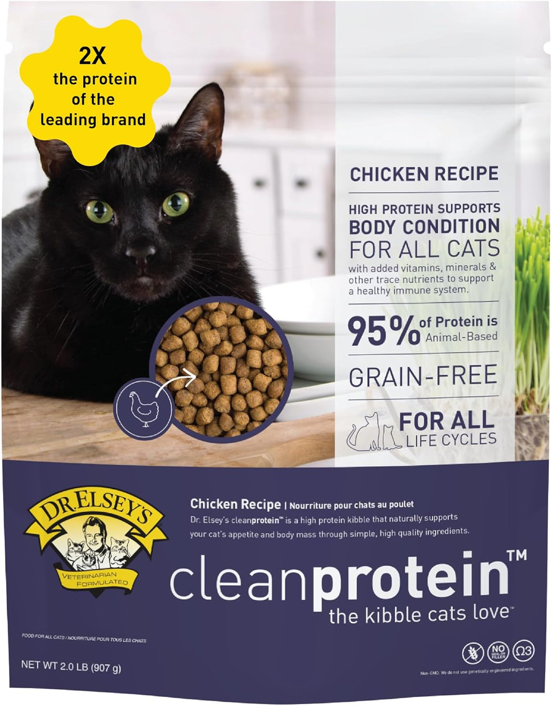 Dr. Elsey's cleanprotein Chicken Cat Kibble 2 lb. Bag