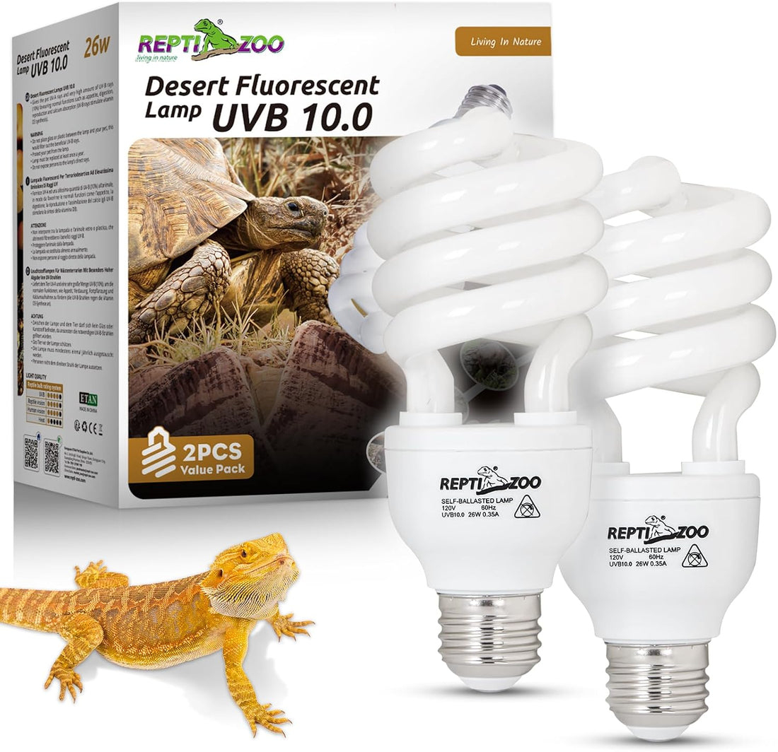 REPTI ZOO UVB Light for Desert Reptile 2 Pack
