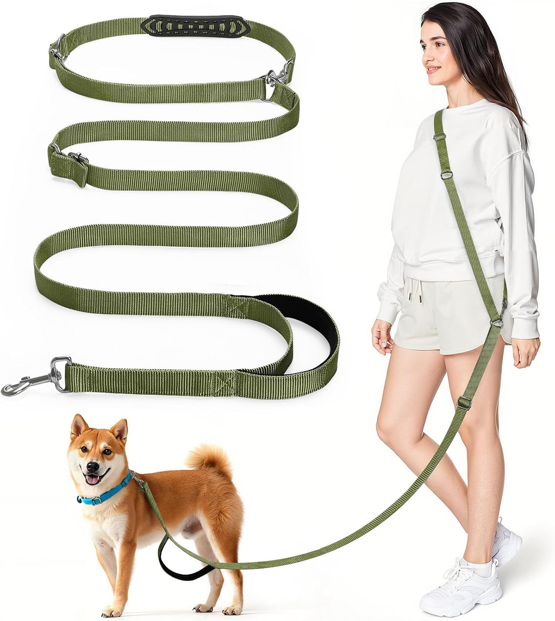 8.5ft Hands Free Dog Leash Adjustable for Medium Dogs
