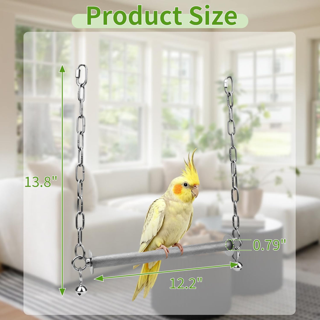 Litewoo Stainless Steel Large Bird Swing Perch Stand Toy for Parrot