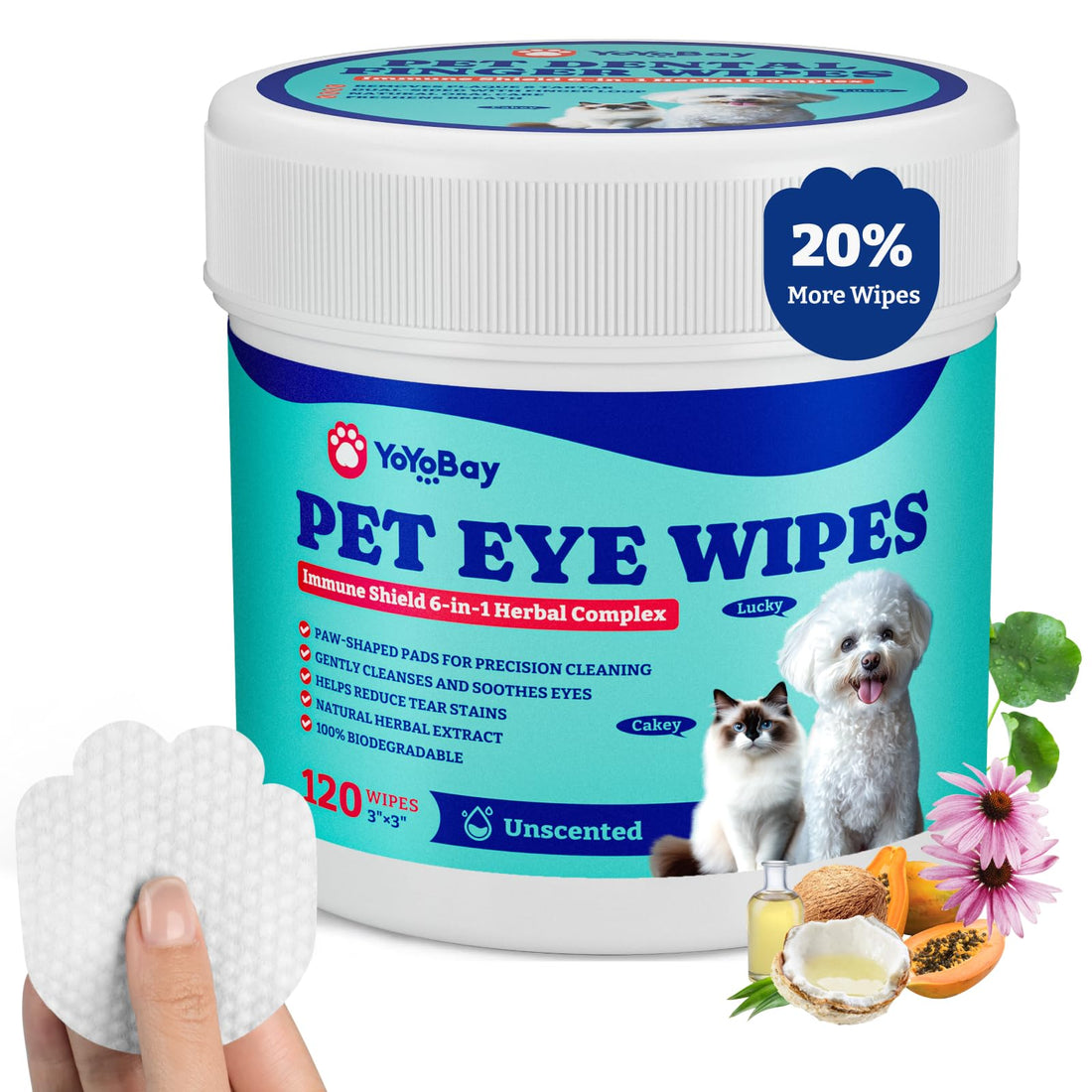 Tear Stain Support Chews for Dogs, Eye Health & Immune Supplement