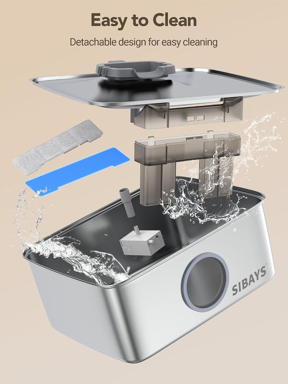 SIBAYS 4Gal/15L Dog Water Fountain