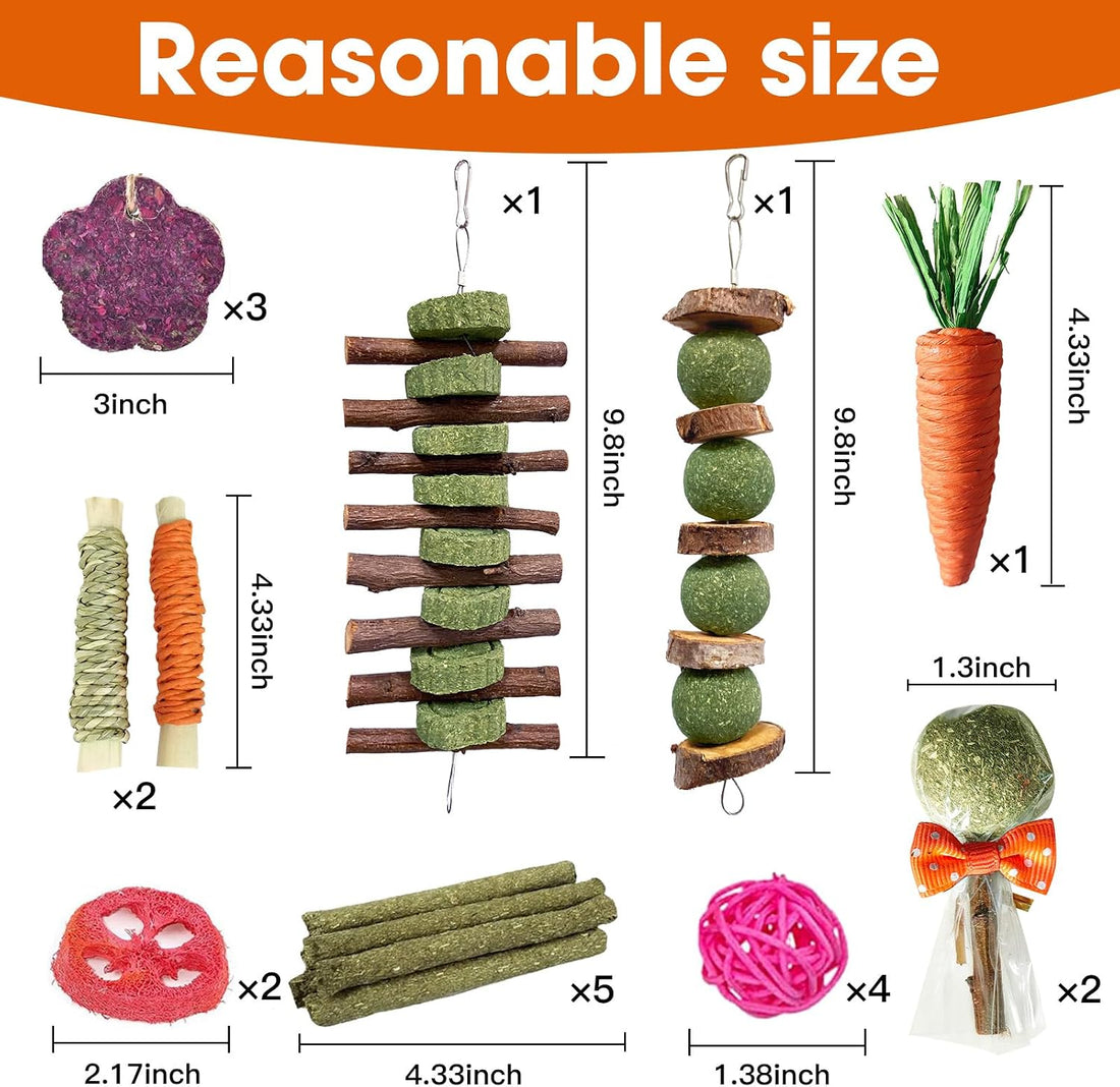 Jorewood 21 Pcs Rabbit Chew Toys for Teeth