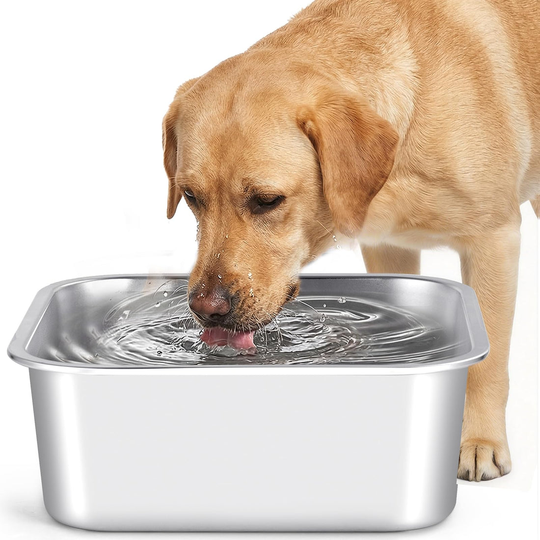ZPUFAW 1.2 Gallons Dog Water Bowl