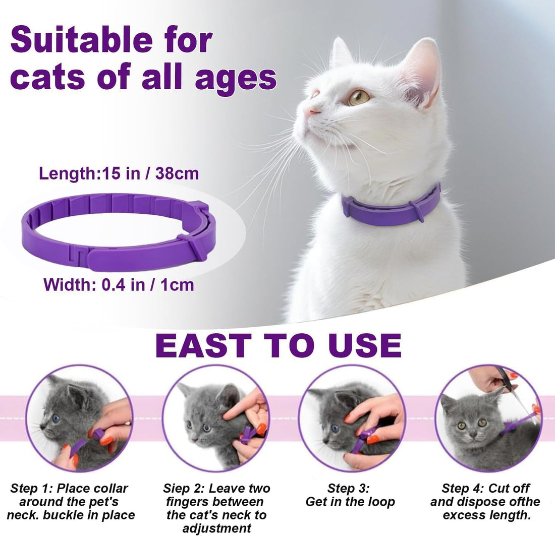 Cat Calming Collars, 4 Pack, 15-Inch Adjustable, Up to 60 Days