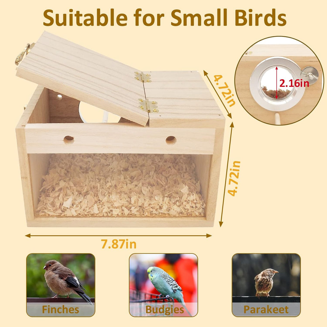 BNOSDM Parakeet Nesting Box Transparent Bird Nest Breeding Box
