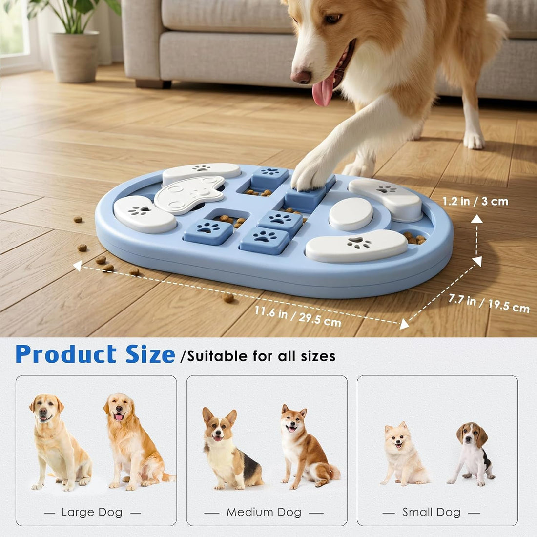 Dog Puzzle Toy, Interactive Treat Dispensing Toys, Gray