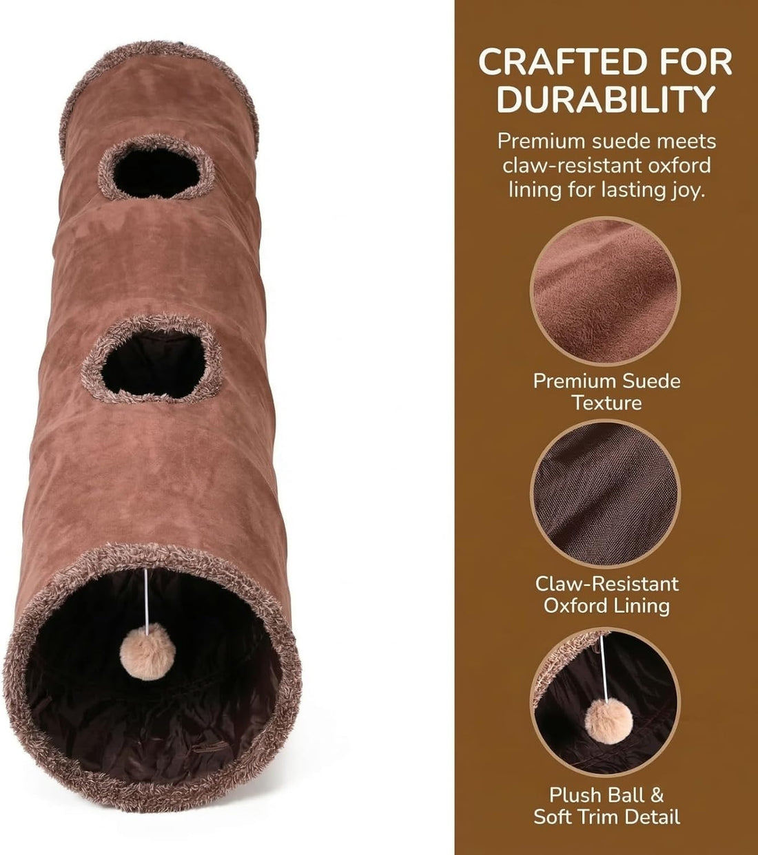 ZENFUN 51"x 12" Collasiple Cat Play Tunnel, Cats Tubes and Tunnels