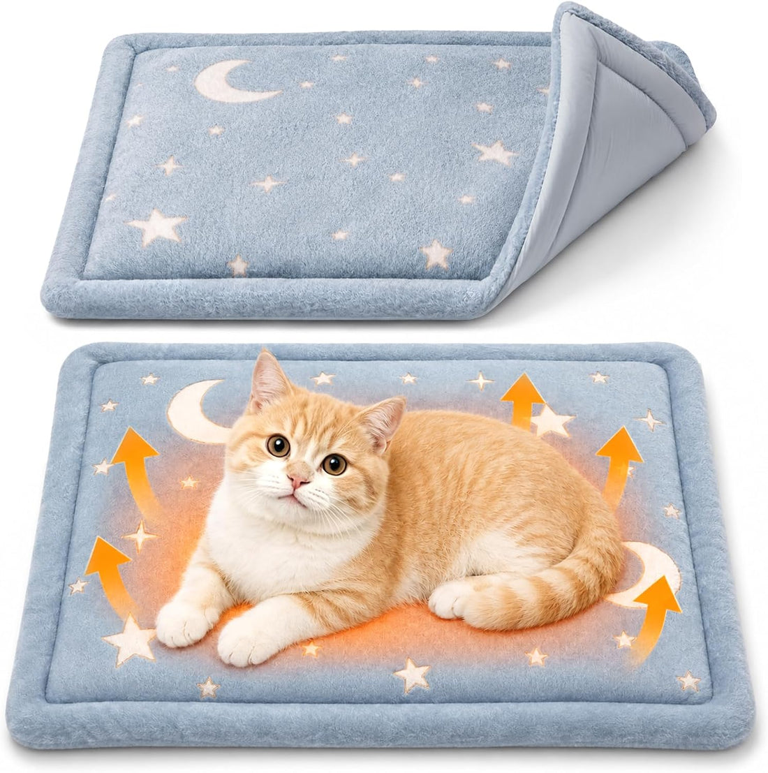 Papettly Self Warming Cat Bed, Reversible Self Heating Cat Pad Mat