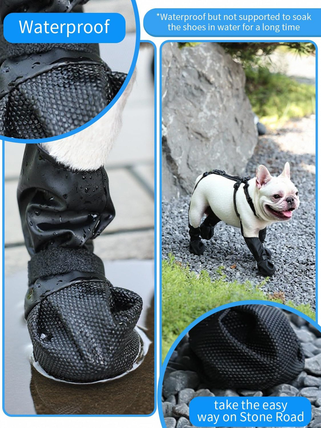 Waterproof Dog Boots for Small &Medium Dogs, Stay-On Paw Protectors