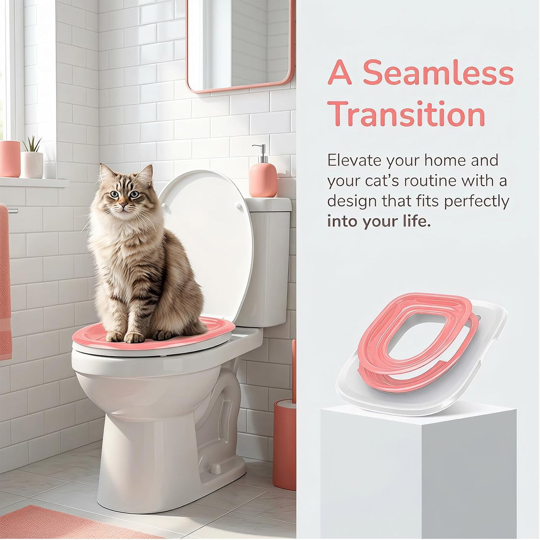 TROUVAILLE Cat Toilet Seat Training Kit