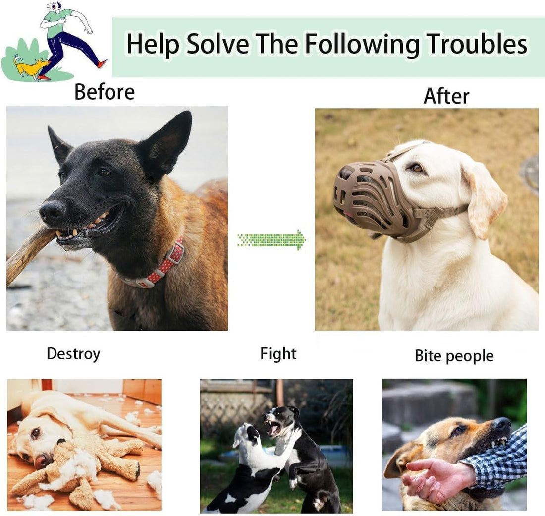 Dog Muzzle for Large Dogs Basket Soft Adjustable Muzzle