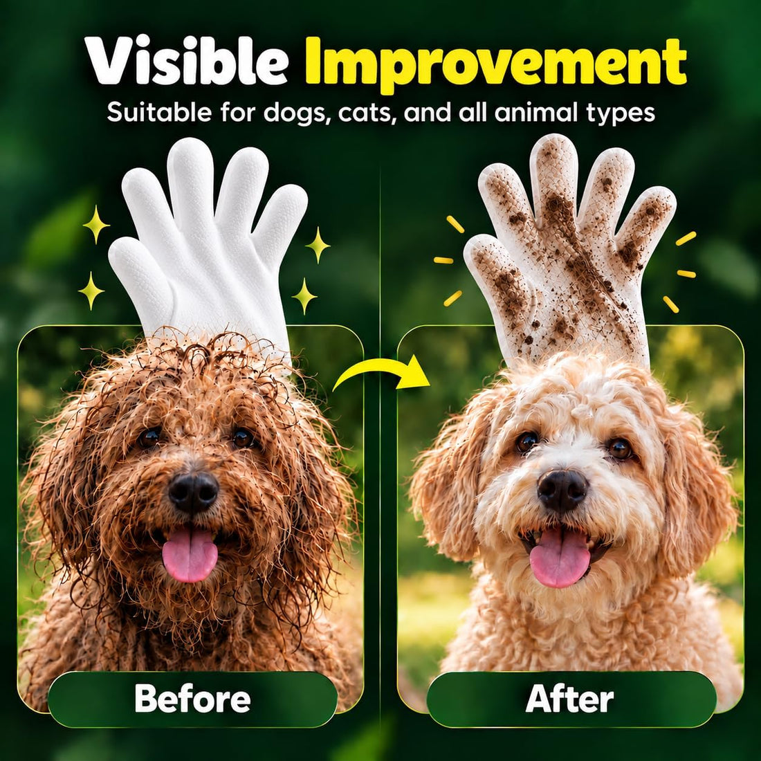 Petazy Pet Glove Wipes for Dogs & Cats