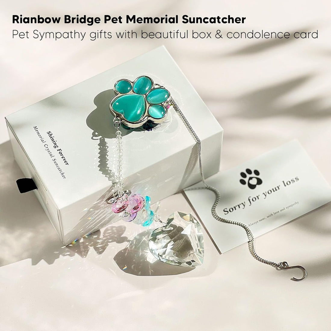 Pet Memorial Suncatcher - Dog Memorial Gifts, Pet Loss Sympathy