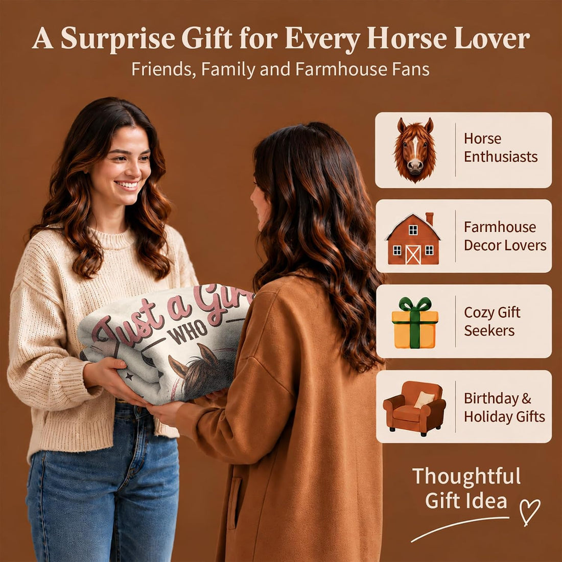 Horse Gifts for Women Girls Horse Throw Blanket 50×60 Inch