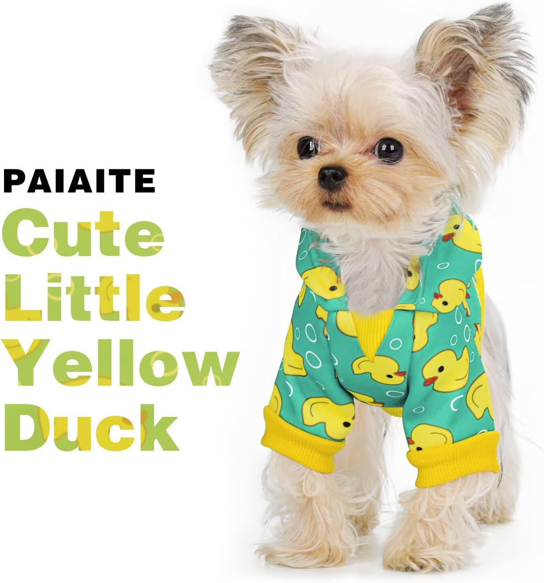 Yellow Duck Pattern Dog Hoodie Sweatshirt:Stylish with Hat
