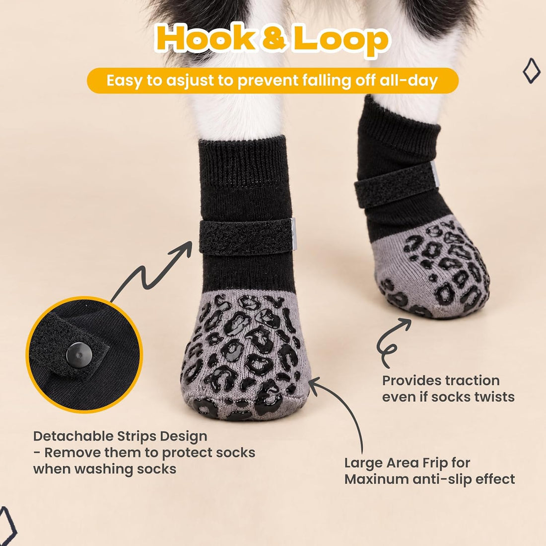 Non Slip Dog Socks to Prevent Licking Paws