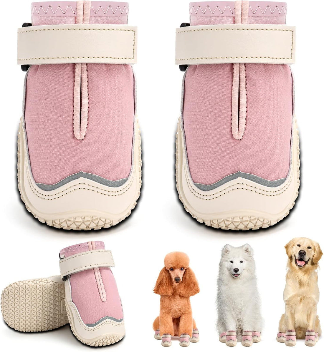 Dog Boots for Large Medium Small Dogs, Water-Resistant Dog Shoes