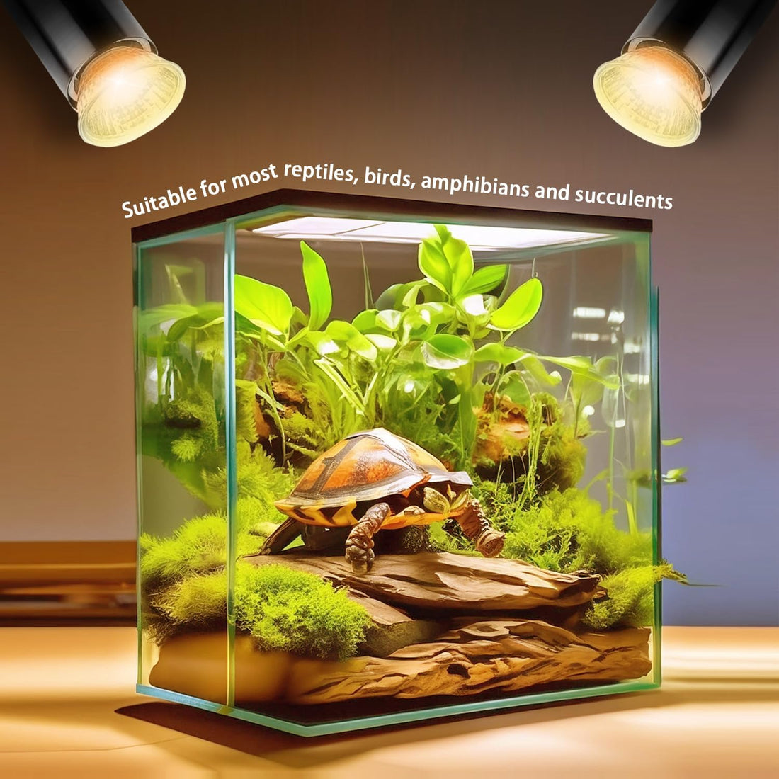 2-Pack 50W UVA Bulbs, Light Turtle Heat Lamp for Reptiles