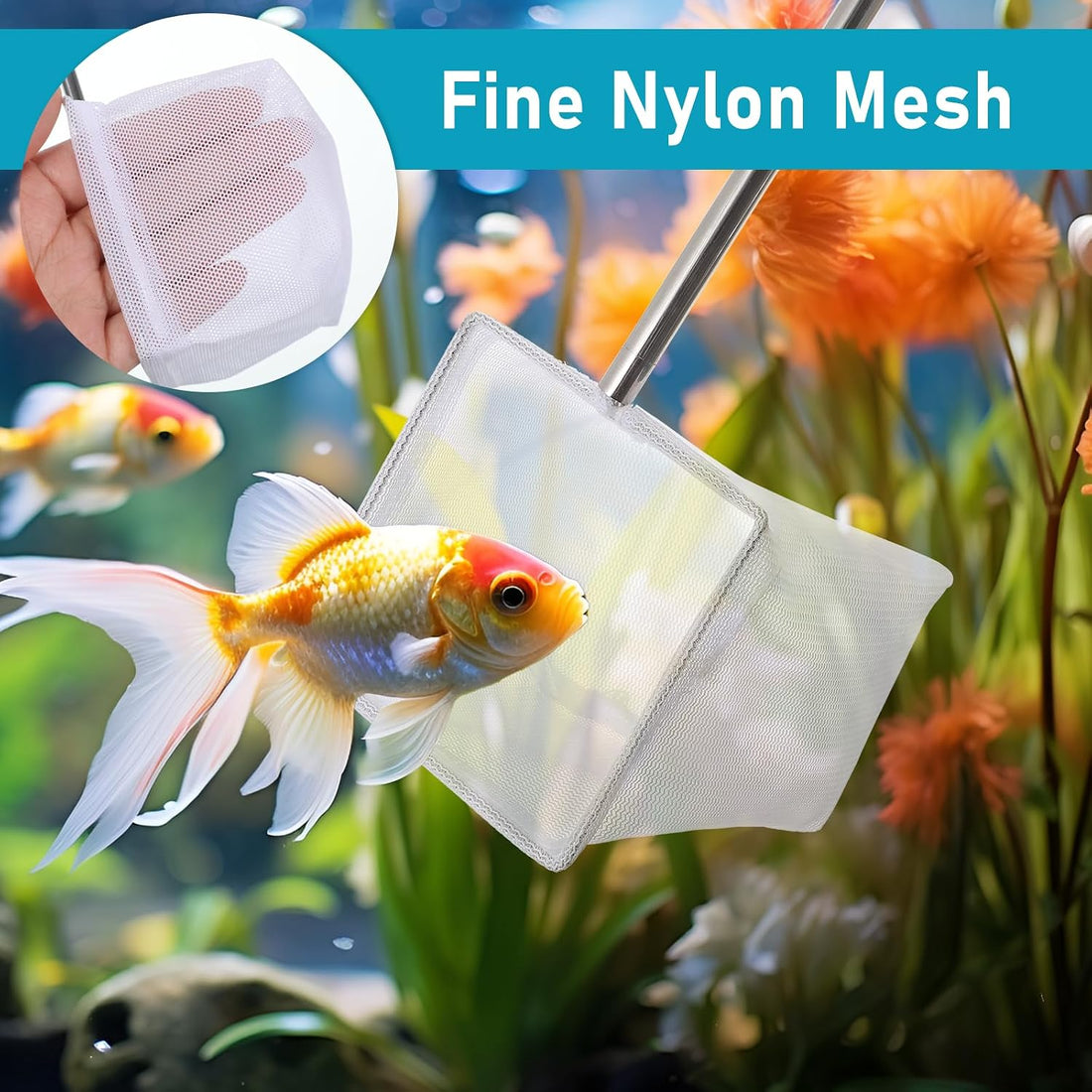 4 PCS Fish Tank Shrimp Net Extendable Handle
