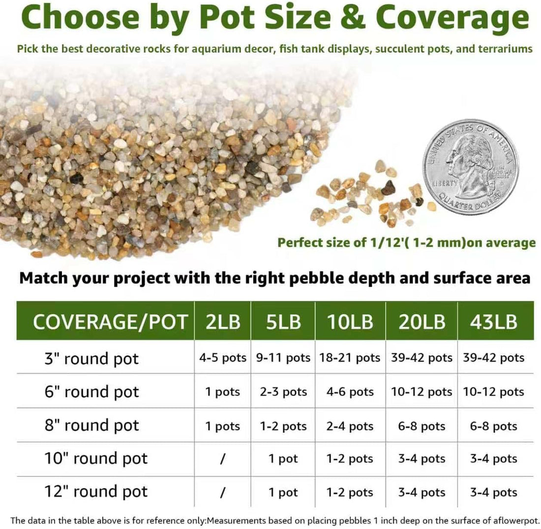 5 lbs Aquarium Coarse Sand, 1/12'' Premium Gravel and Substrate