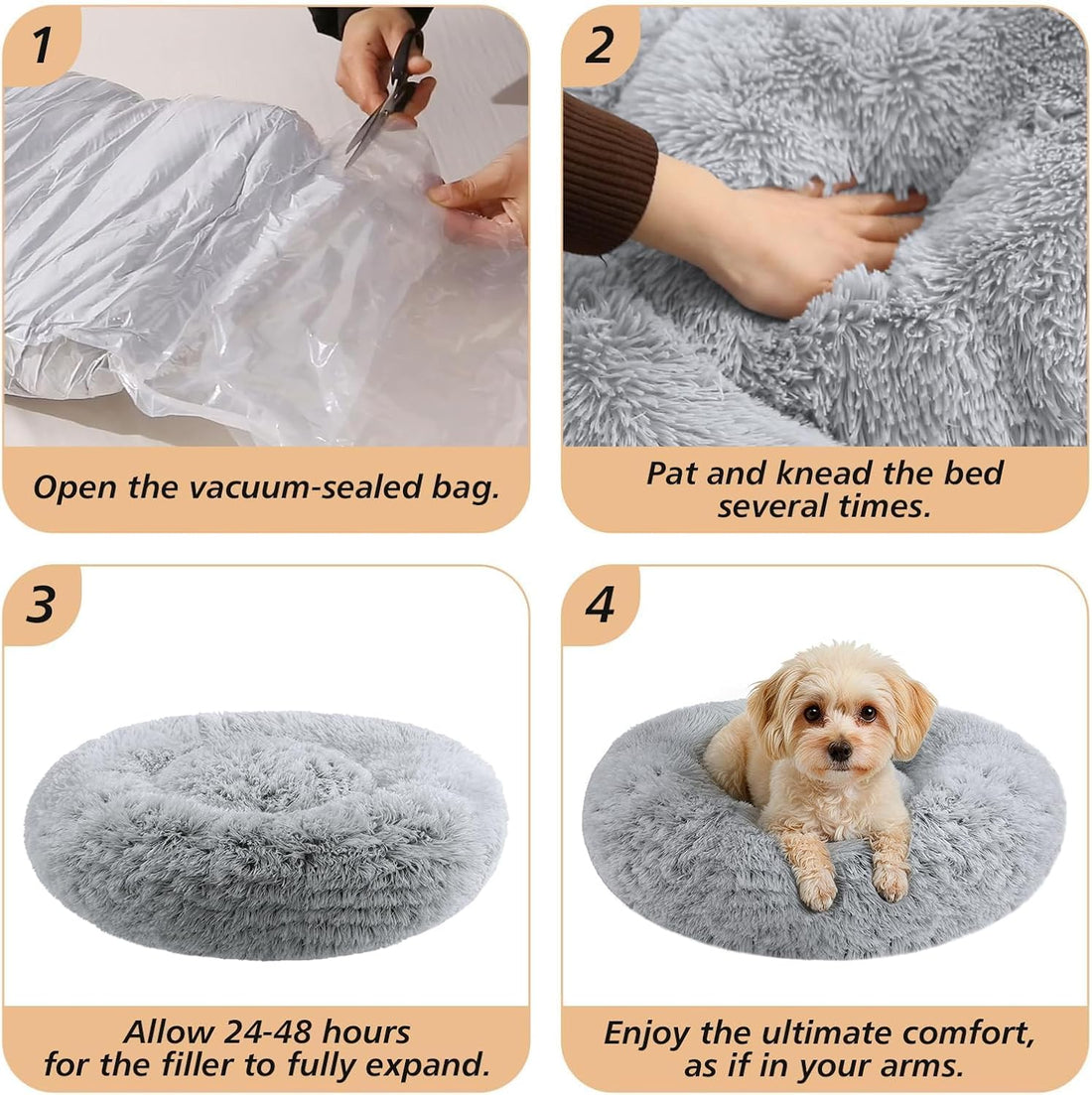 JOLLYVOGUE Calming Dog Bed Medium Size Dog