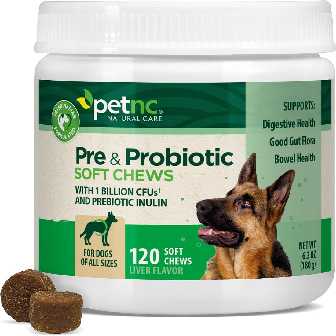 PetNC Natural Care Liver Flavor,Cheese Pre & Probiotic Soft Chews