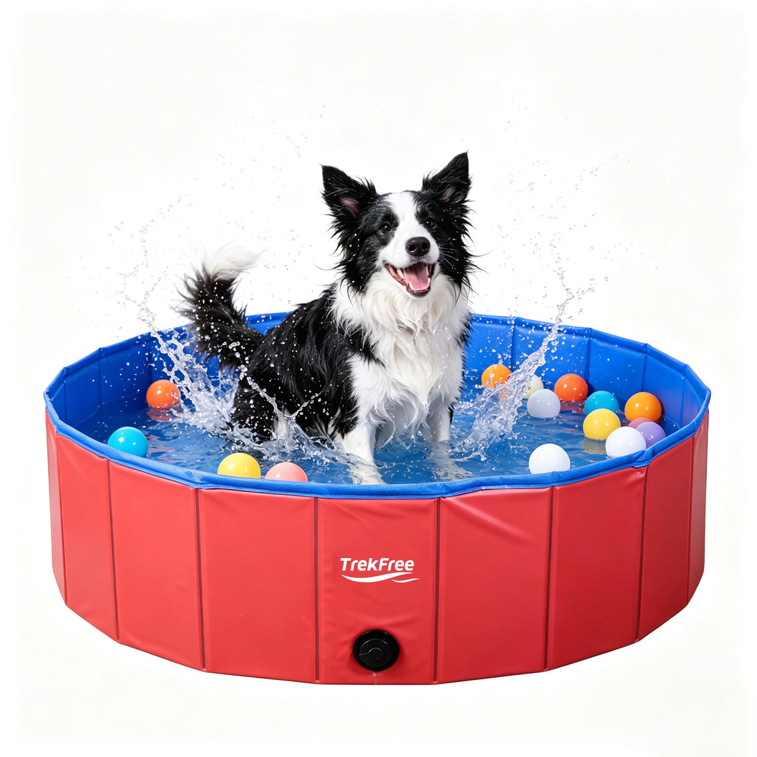 Foldable Dog Pool, Collapsible Plastic Dog Swimming Pool