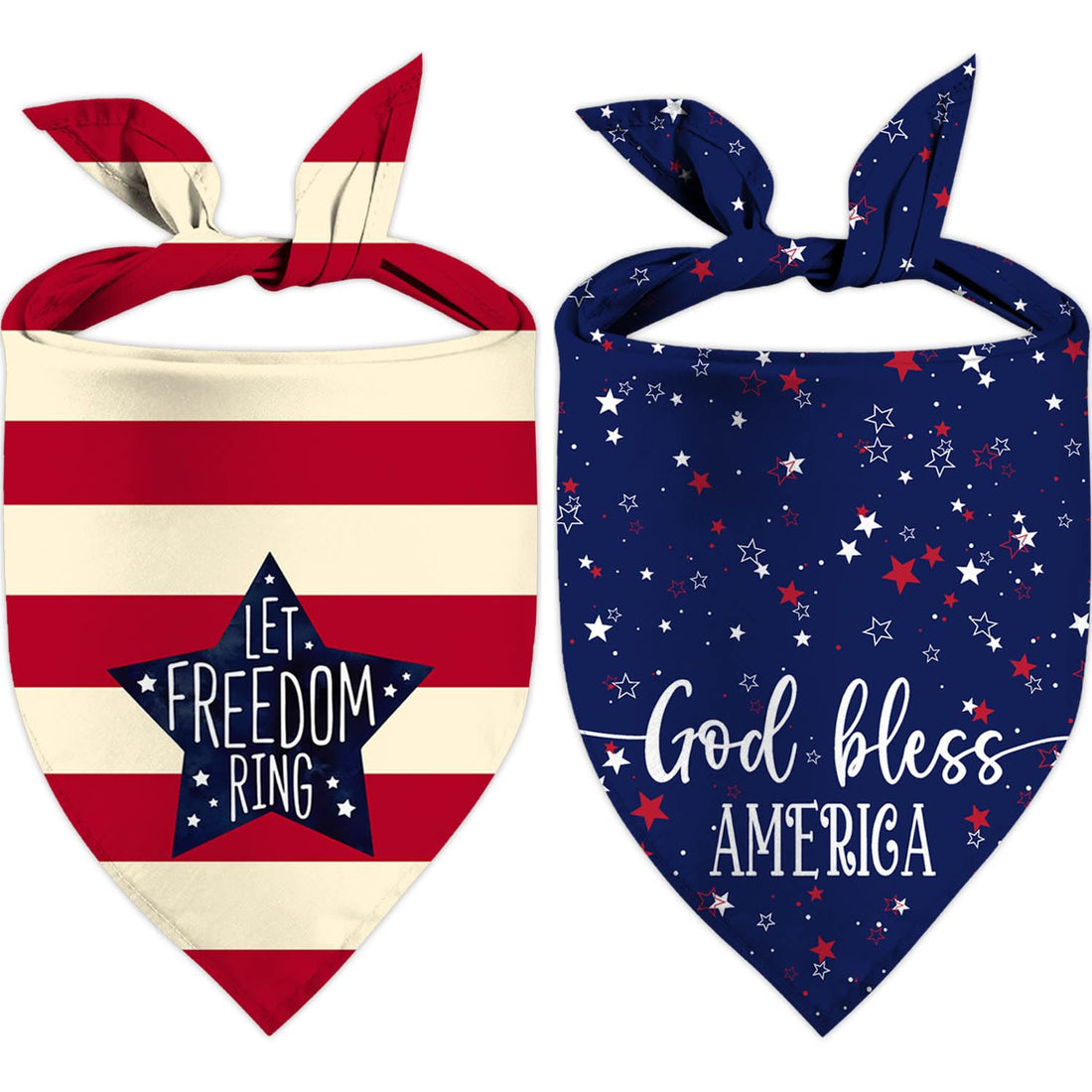 4th of July Dog Bandanas, Patriotic Party Pet Decorations 2 Pack