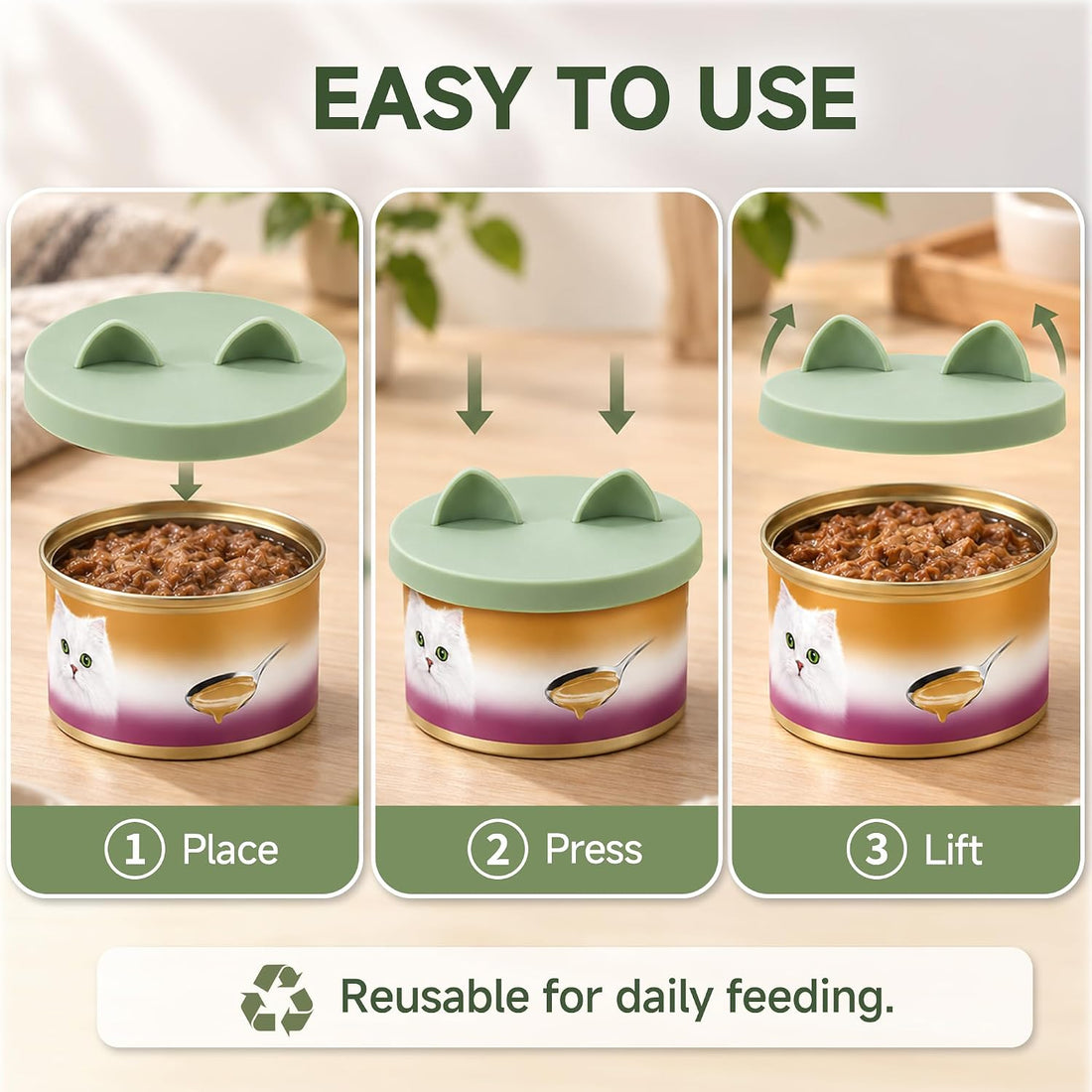 OHMO 2 Pack Cat Food Can Lids