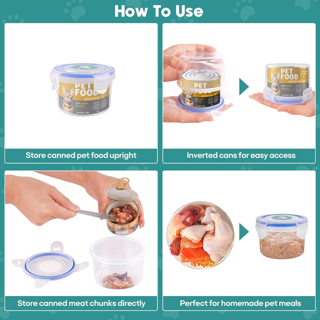 REFLYING Canned Cat Food Storage Lids Reusable Airtight Can Cover