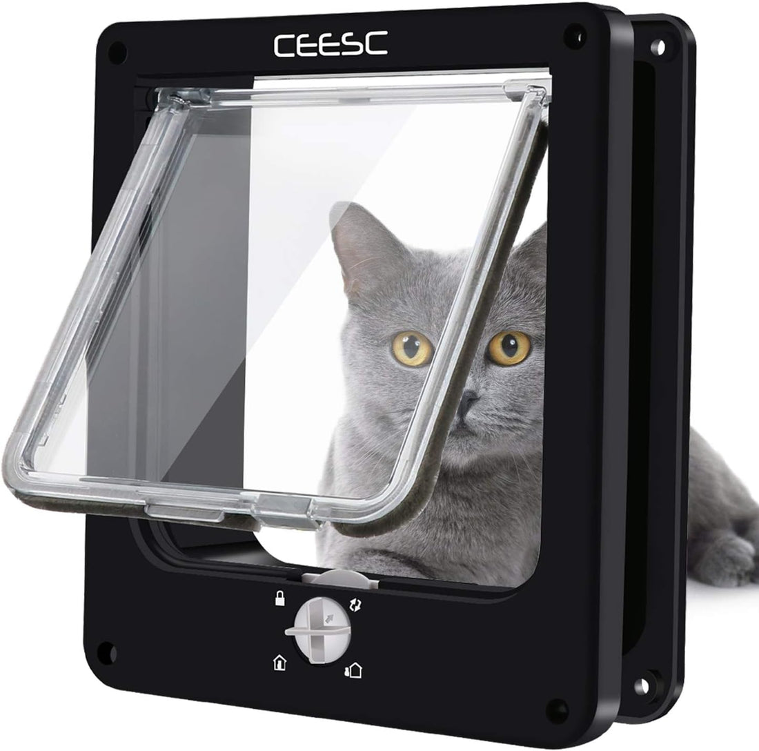 CEESC Medium Cat Door for Interior/Exterior, for Pets <15.75"