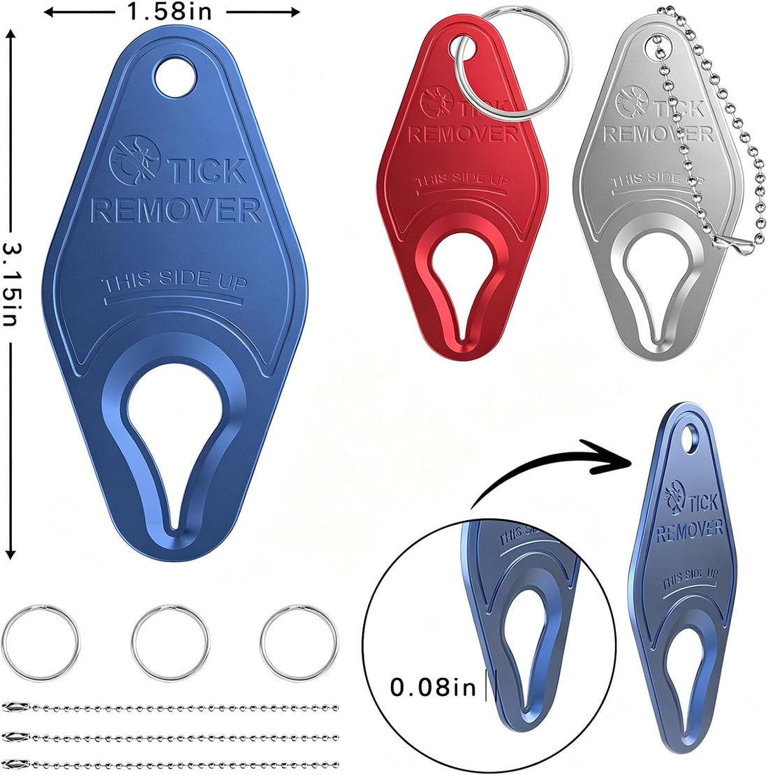 Tick Remover Tool 3 Pack – Tick Removal Tools for Dogs, Pets & Humans