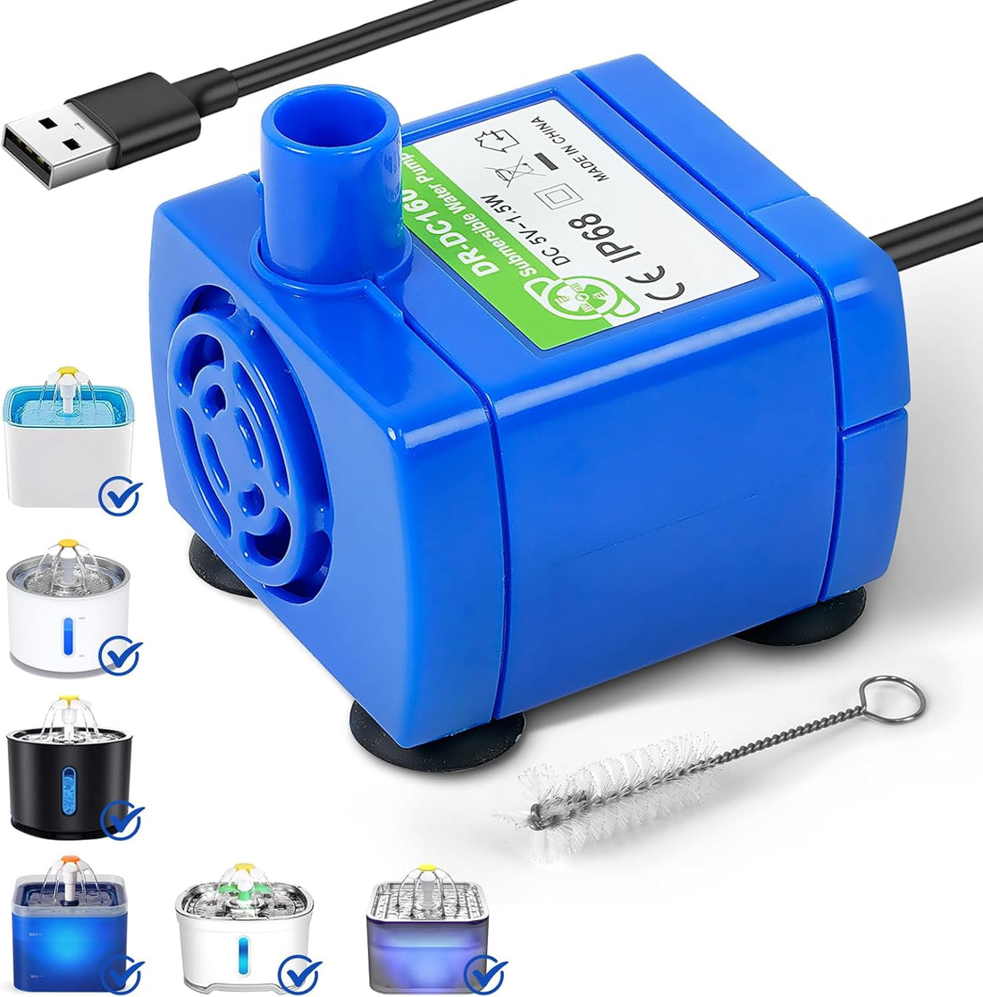 IP68 DR-DC160 submersible water pump Cat Water Fountain Pump