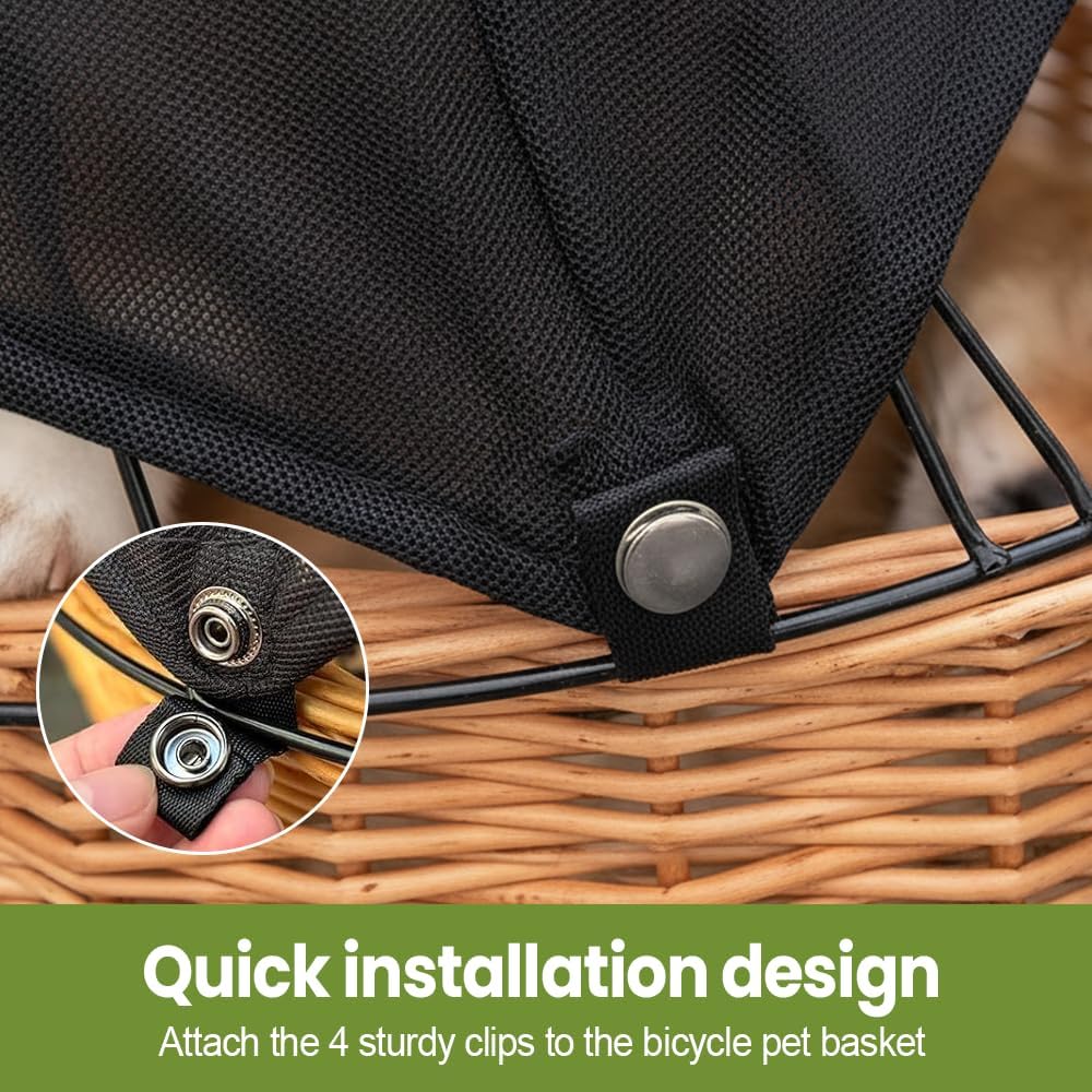 Pet Bike Basket Sunshade, Quick Install Breathable Shade Cover
