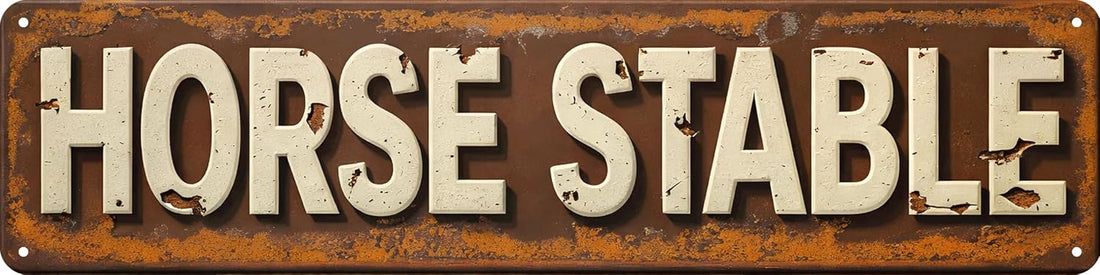 Horse Stable Metal Sign 4x16in Rustic Farm Plaque for Barn Door Wall