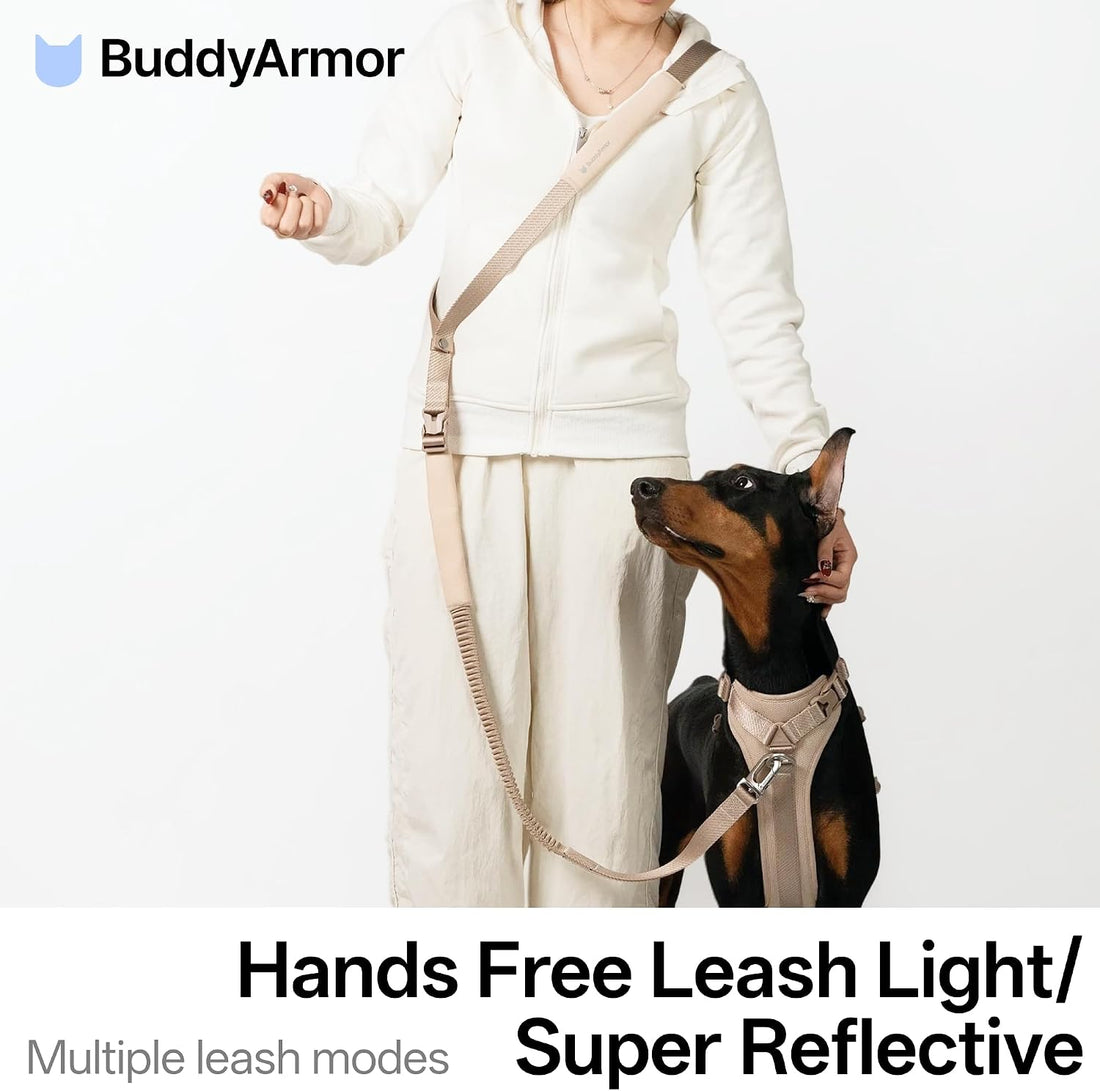 Hands Free Dog Leash Adjustable Versatile Crossbody Waist, Black