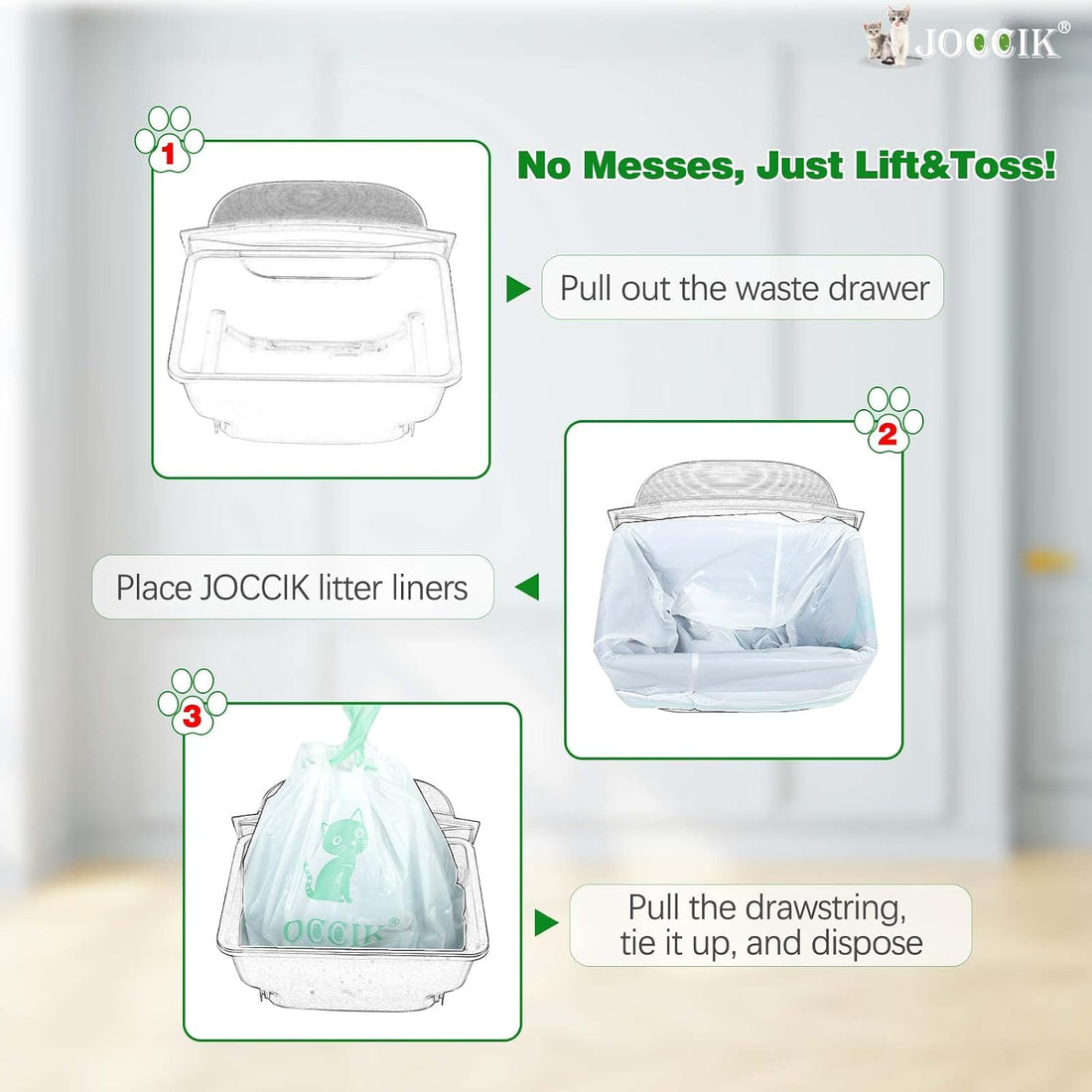 Drawstring Litter Box Liners Compatible with Robot
