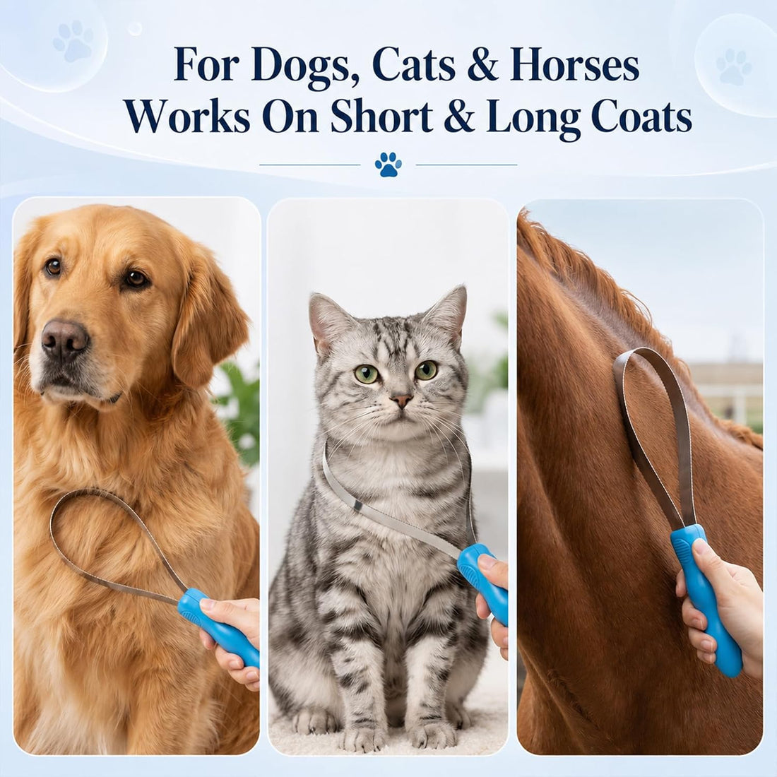 Dual‑Sided Grooming Blade for Dogs Horse Shedding Tool with Grip
