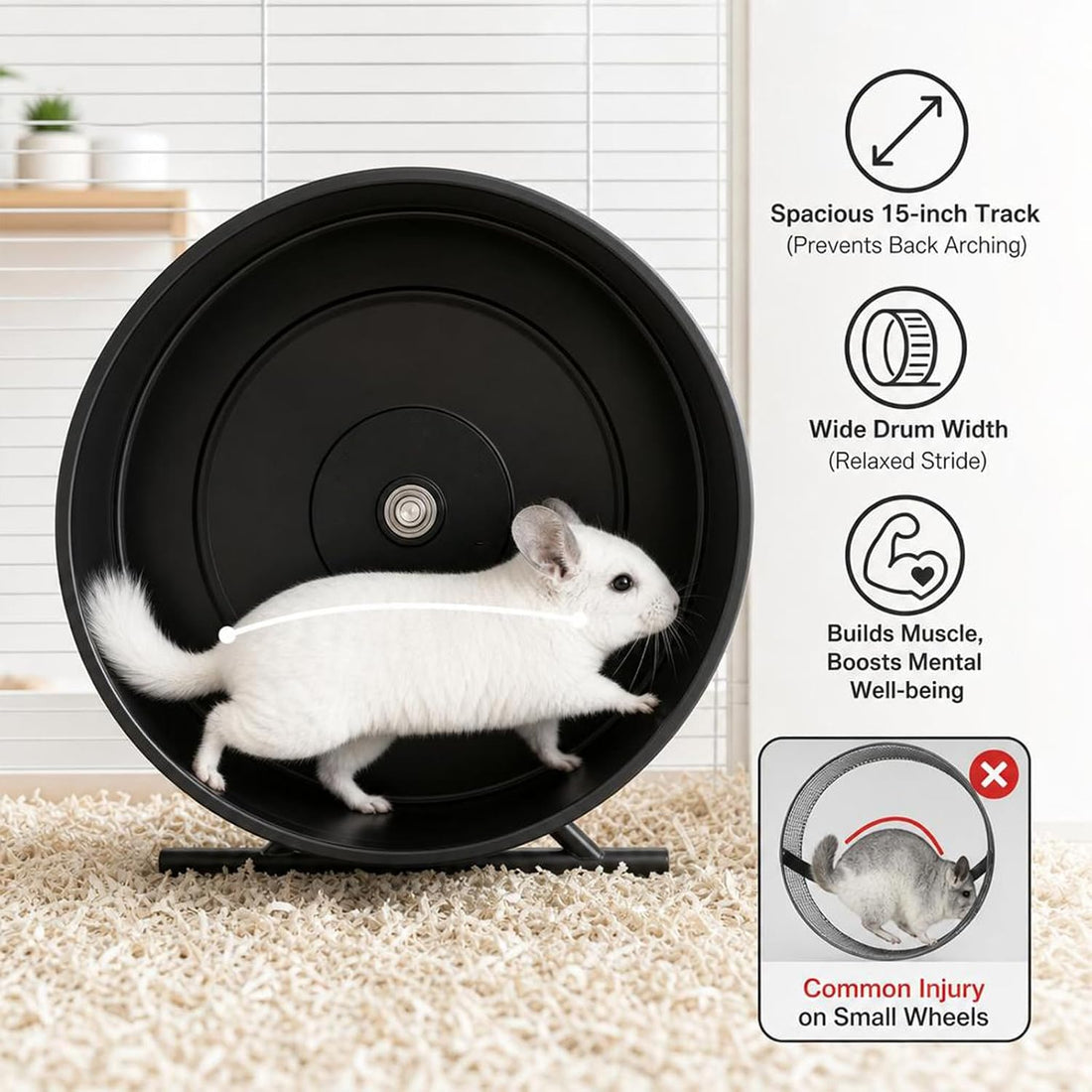 Garvee 15" Aluminum Alloy Silent Chinchilla Exercise Wheel