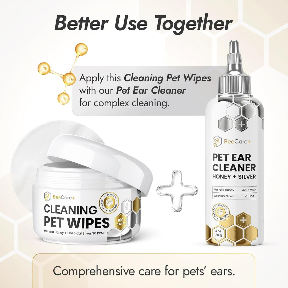 Cat Ear Cleaner with Silver + Manuka, Dog Ear Infection Treatment