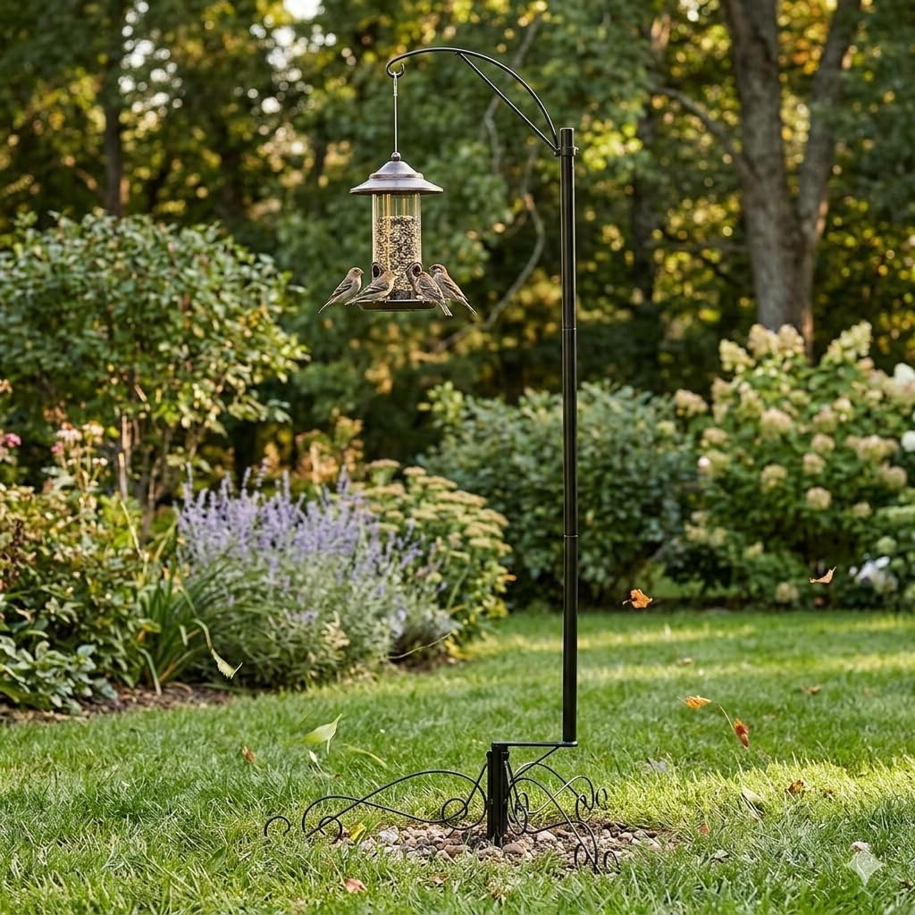 HOHIYA Heavy Duty Shepherd Hook 61 Inch Bird Cage Stand Outdoor