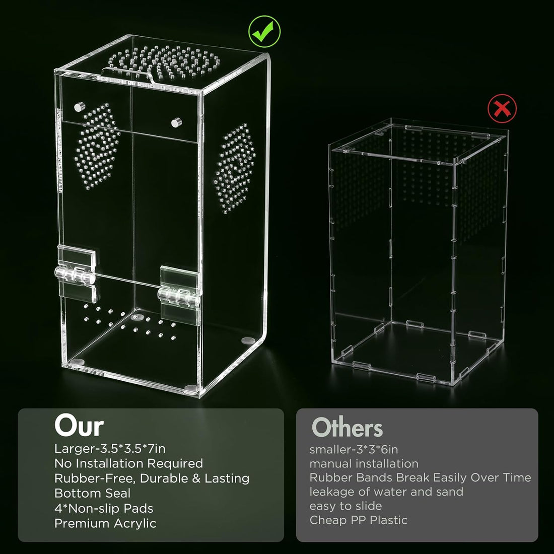 Pre-Assembled Jumping Spider Enclosure, All-Side Ventilation