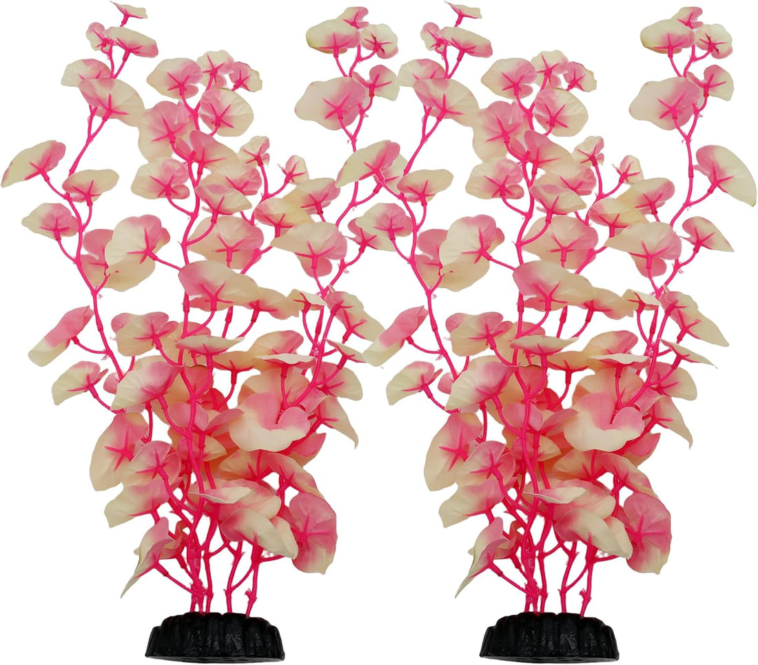 16 Inch Silk Aquarium Fish Tank Plant Betta Fish Tank Decor,2 Pack