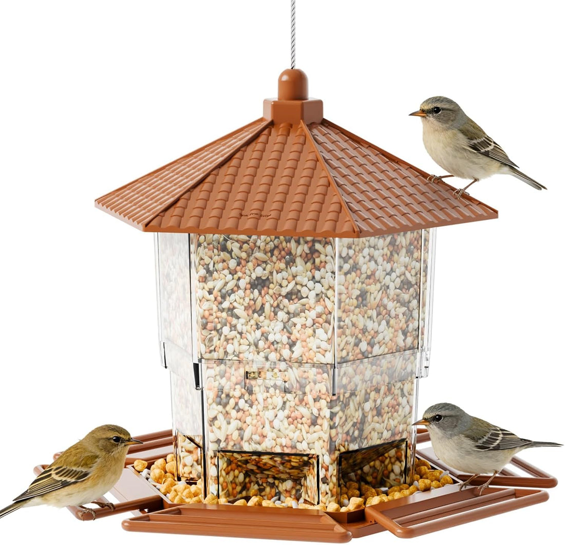 Yieach Hanging Bird Feeder for Outdoors,Large Hopper Squirrel Proof