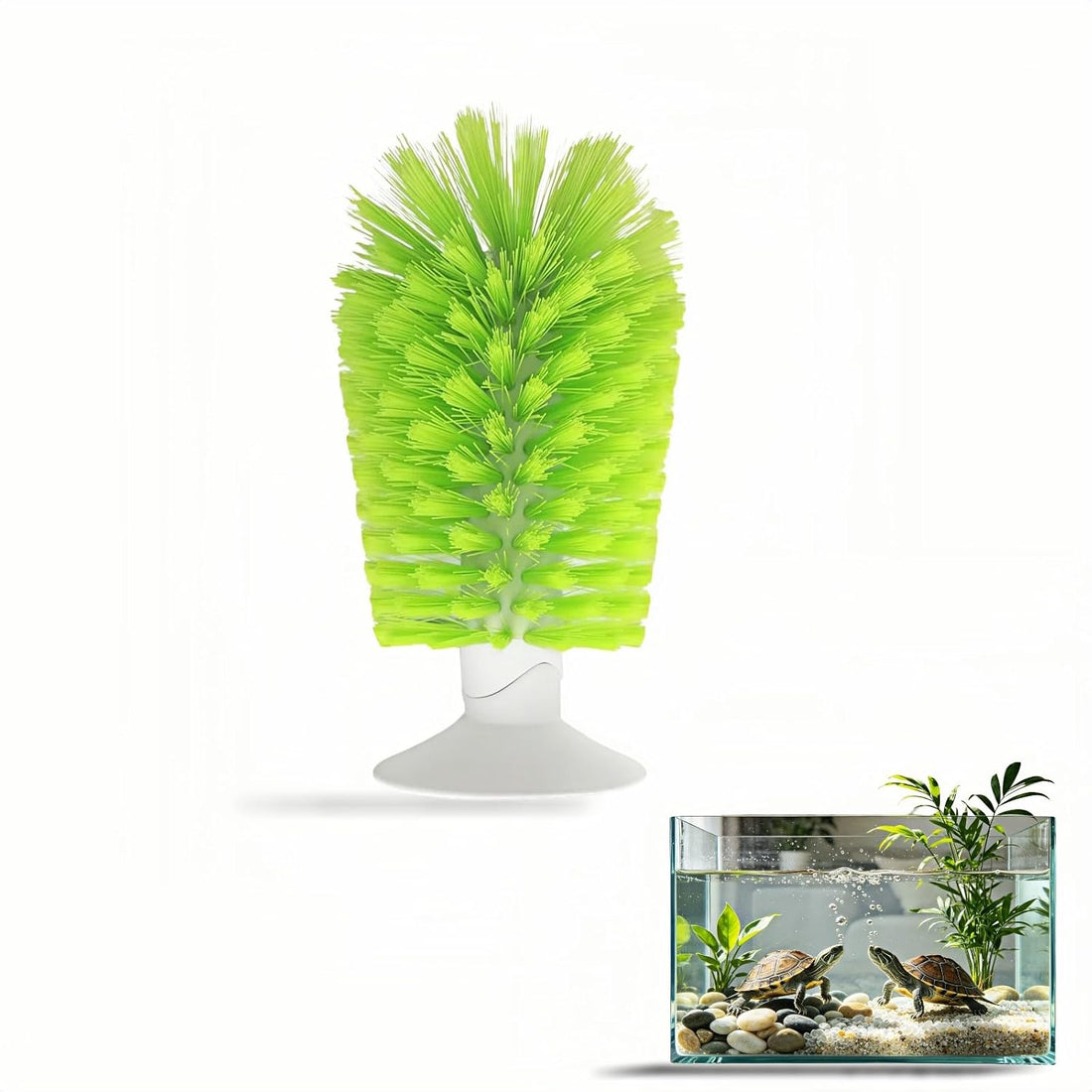 Turtle Shell Cleaning Brush with Suction Cup, 360° PP Bristles