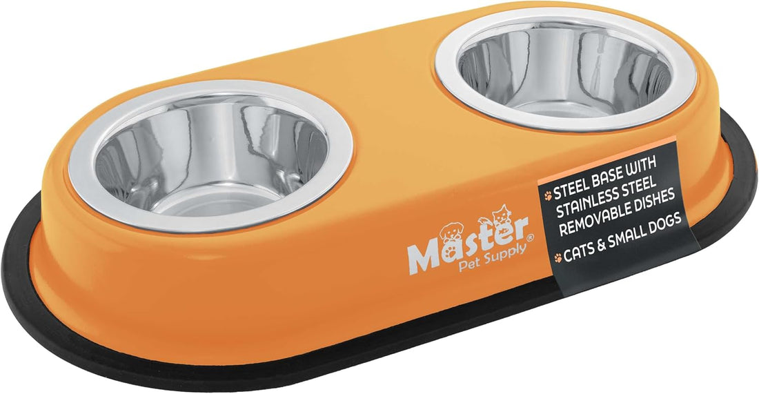 Master Pet Supply Double Dog Bowls Set with Elevated Base