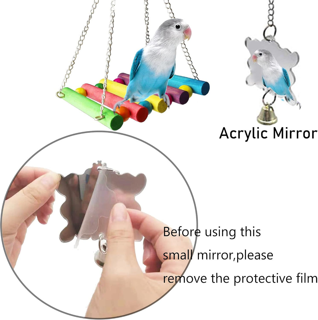 ESRISE 8 Pcs Parakeet Cockatiel Bird Toys